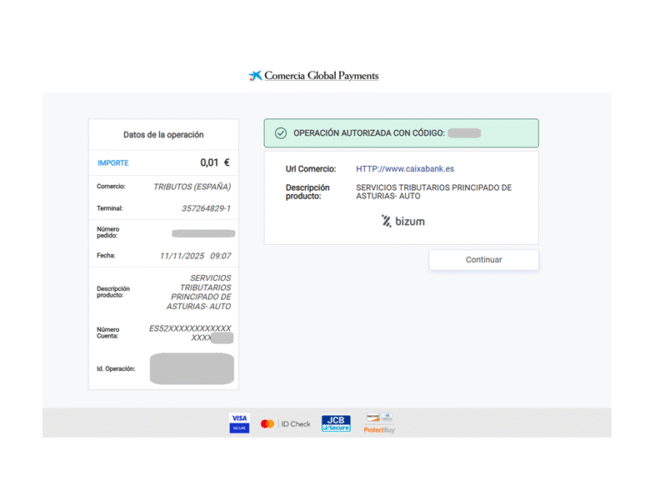 Servicios Tributarios del Principado de Asturias permite el pago telemático por Bizum